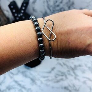Silver Heart Cuff Bracelet